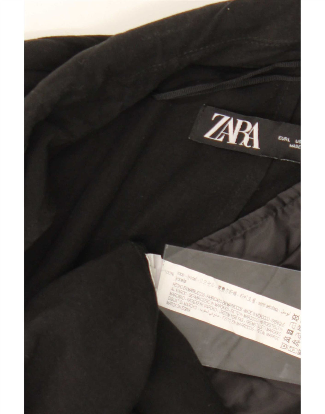 Soprabito aperto da donna Zara UK 16 grande in lyocell nero