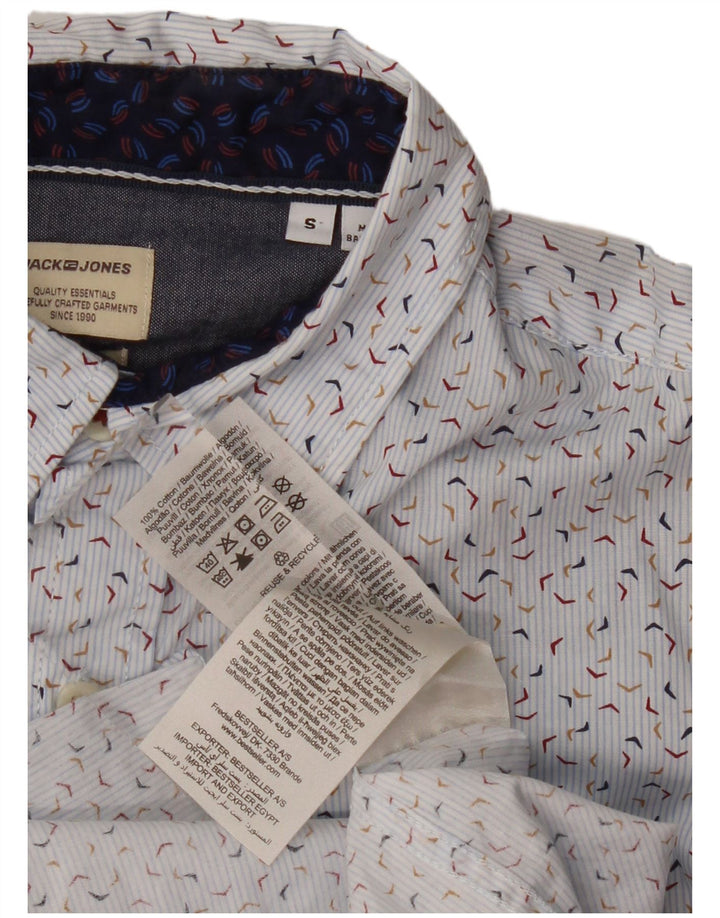 Camicia da uomo Jack & Jones con motivo astratto piccola in cotone blu