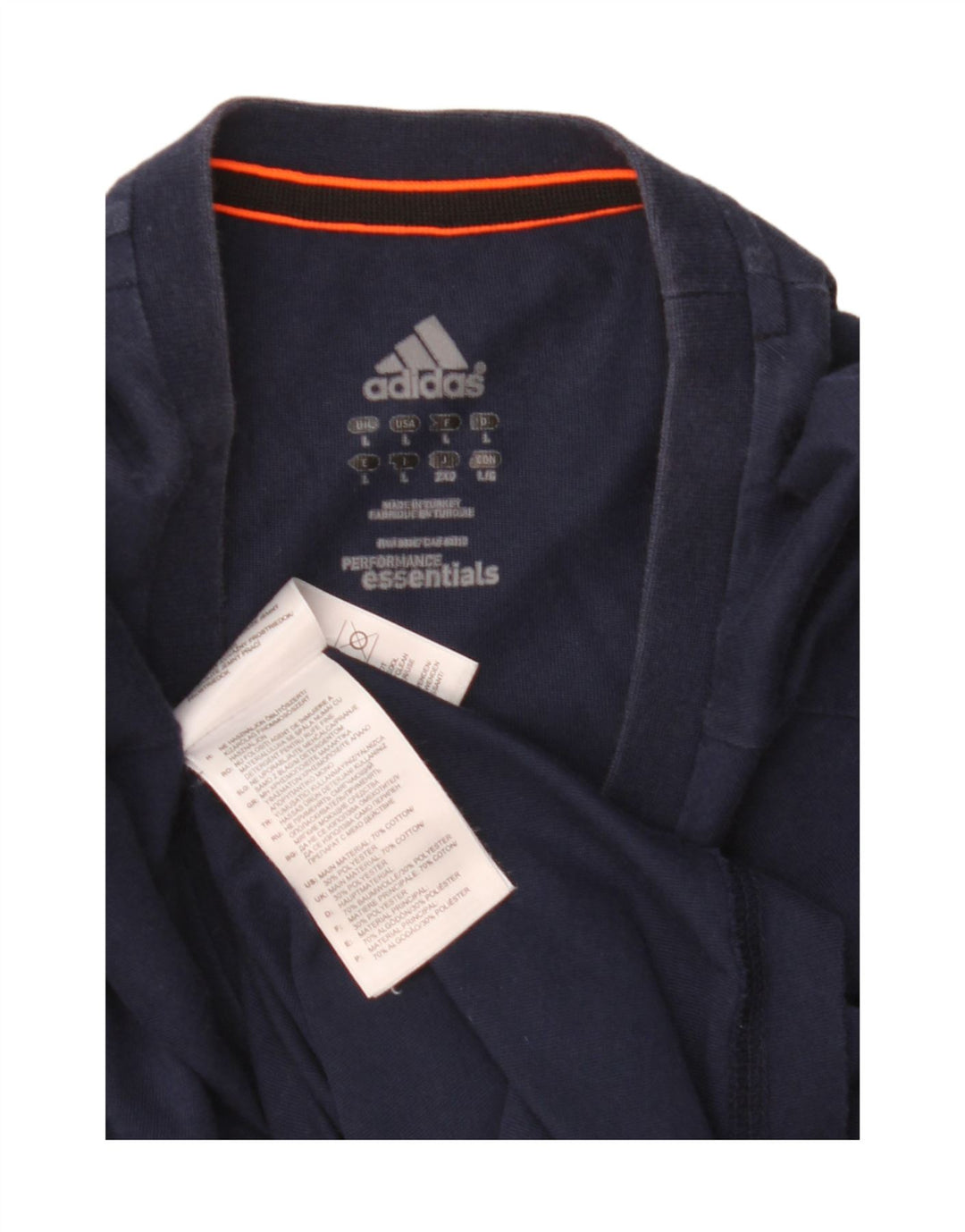 ADIDAS Mens Climalite T-Shirt Top Large Navy Blue Cotton