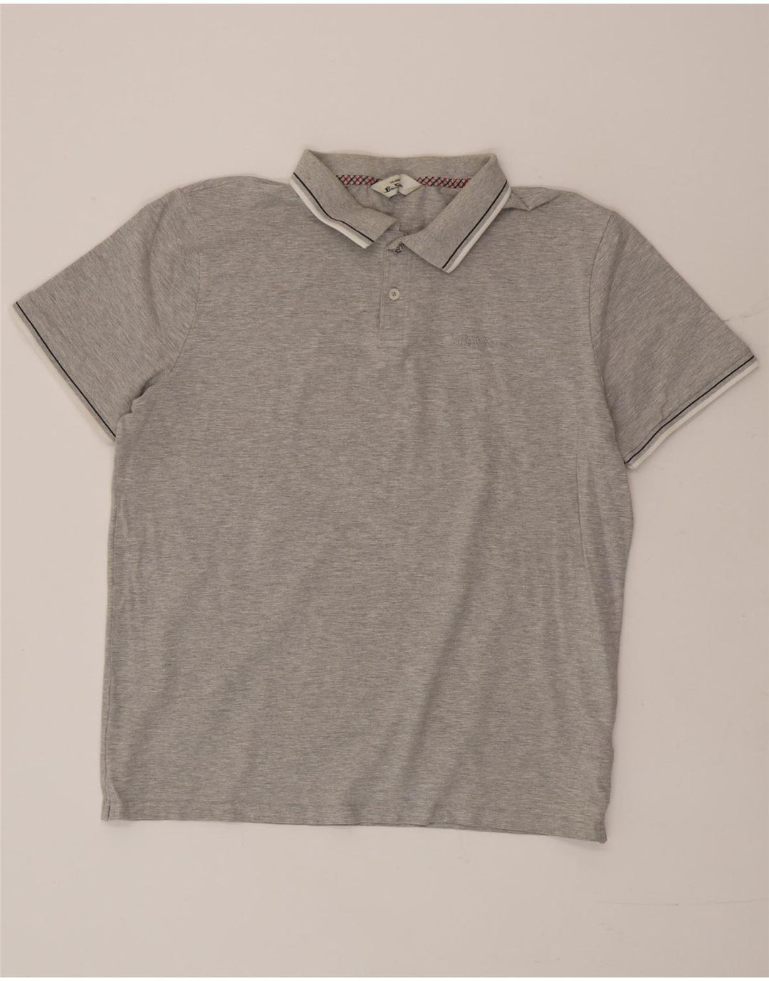 Polo da uomo Ben Sherman grande in cotone grigio