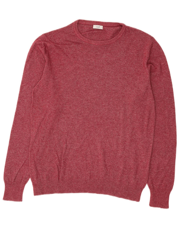 Maglione maglione girocollo da uomo Liu Jo XL in viscosa screziata bordeaux