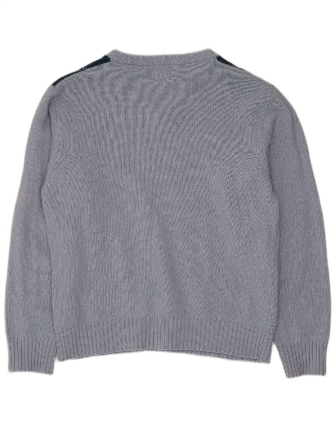 Meltin' Pot maglione da donna con scollo a V, grande lana blu a rombi/diamante