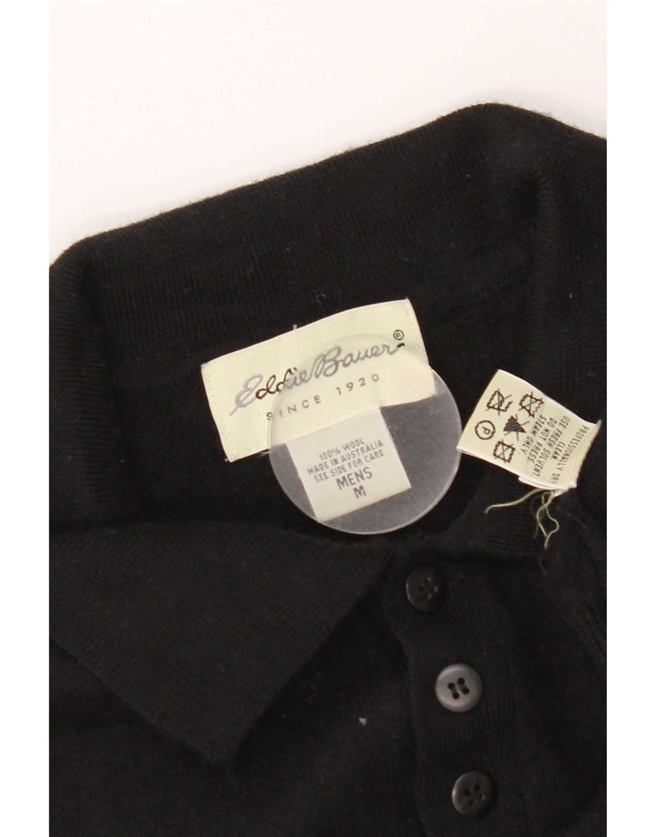 Eddie Bauer Maglione da uomo con collo alto in lana nera media