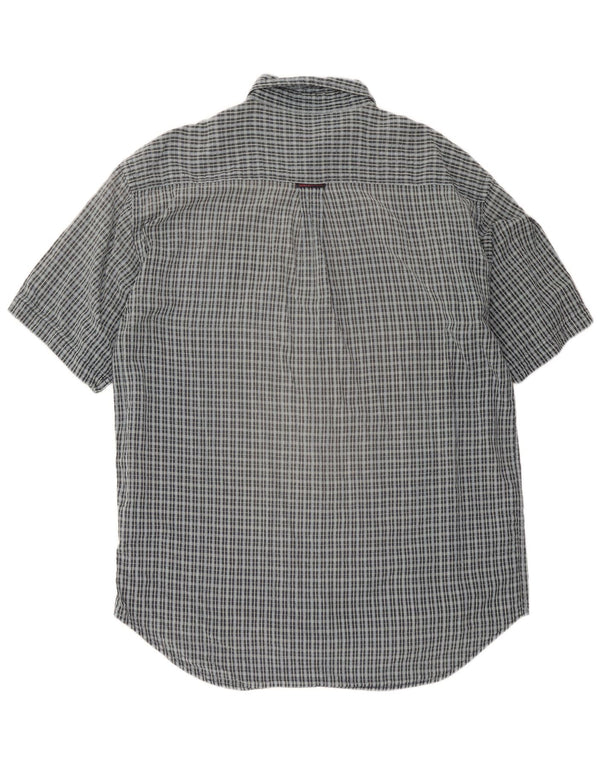 Camicia Kappa da uomo a maniche corte XL in cotone a quadri grigi