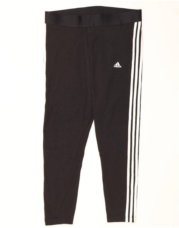 Leggings Adidas Donna UK 20/22 XL Cotone Nero