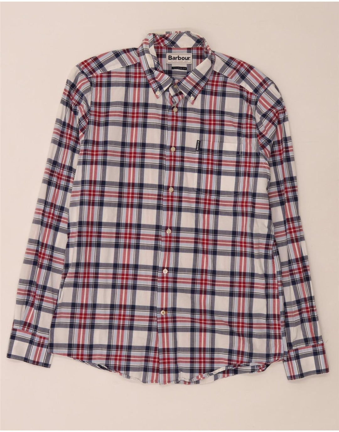Camicia Barbour da uomo su misura in cotone a quadri multicolore medio