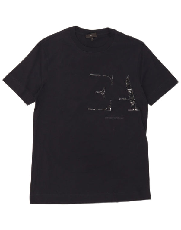 T-shirt grafica da uomo Emporio Armani Top in cotone nero medio