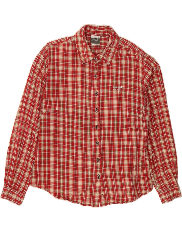 JACK WOLFSKIN Womens Flannel Shirt UK 18 XL Red Check Vintage Jack Wolfskin and Second-Hand Jack Wolfskin from Messina Hembry 