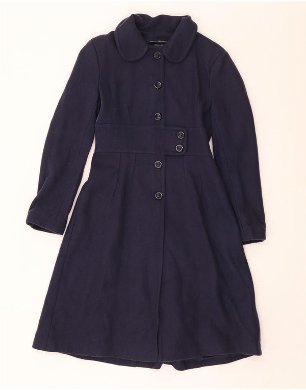 FRENCH CONNECTION Cappotto da principessa da donna UK 10 Piccolo in lana blu navy