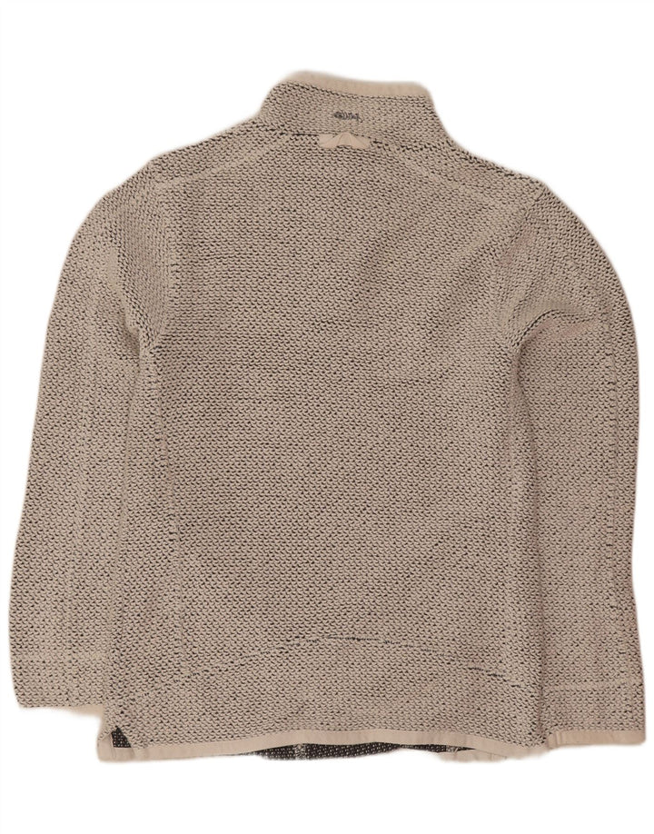 Felpa da uomo con collo con zip Weird Fish, piccola, in cotone grigio