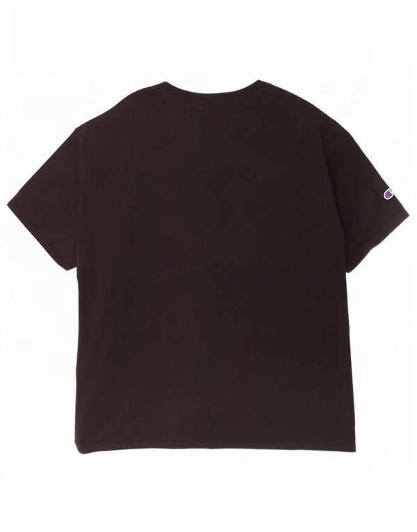 T-shirt grafica da uomo Champion Top XL in cotone nero