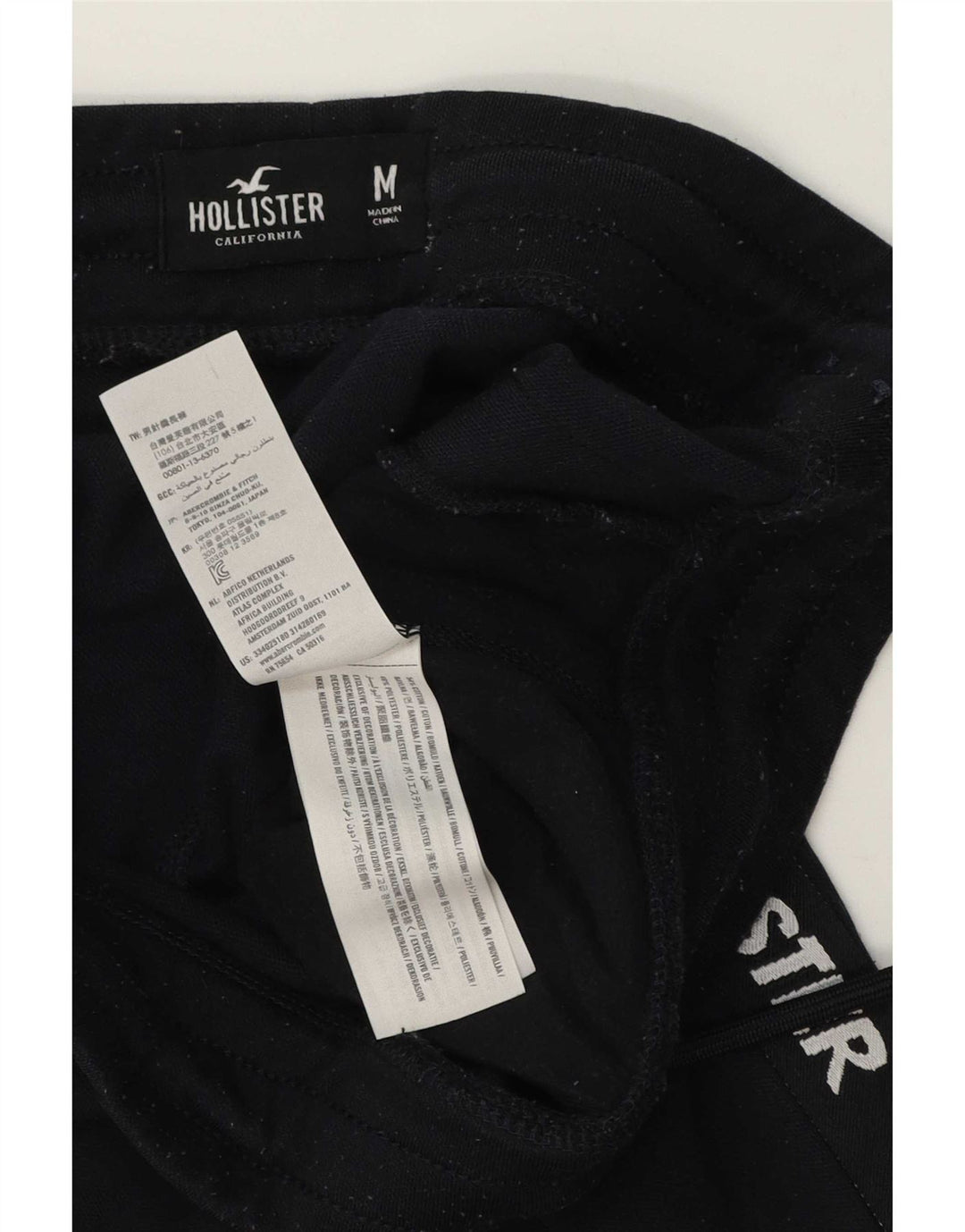 Pantaloni da tuta con grafica Hollister da uomo, cotone medio blu navy