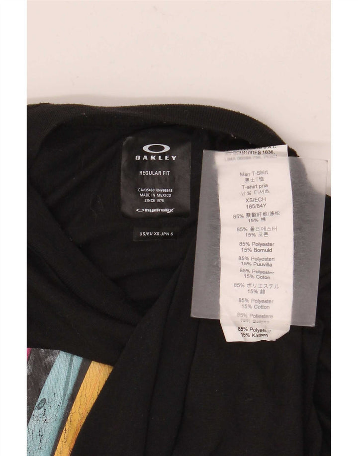 T-shirt grafica da uomo con vestibilità regolare Oakley XS in poliestere nero