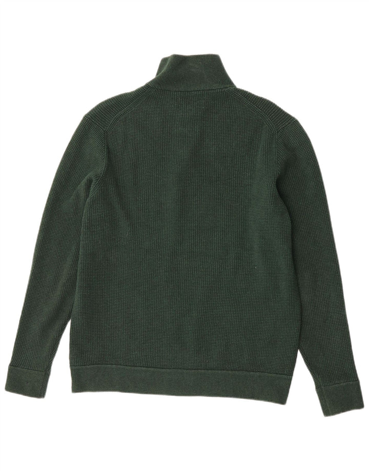 Maglione da uomo Marks & Spencer con zip e collo grande in poliestere verde