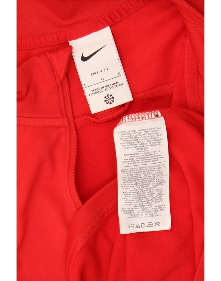 Maglia da tuta pullover con zip grafica Nike Dri Fit da uomo, grande, rossa