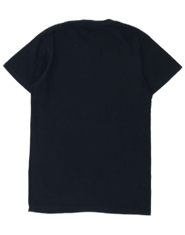 T-shirt grafica da uomo Hard Rock Cafe London XS in cotone blu navy