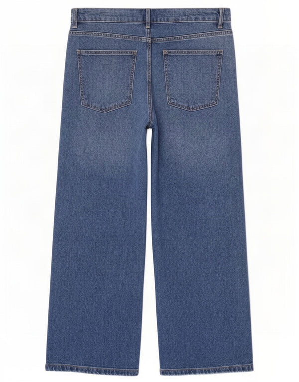 Marks & Spencer Jeans Regular a gamba larga da donna UK 16 Large W34 L30 Blu