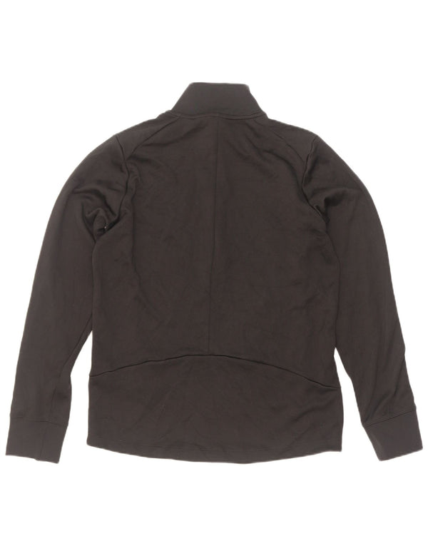 Top della tuta da ginnastica Nike da donna con collo e zip grafica, taglia UK 12, media, nera