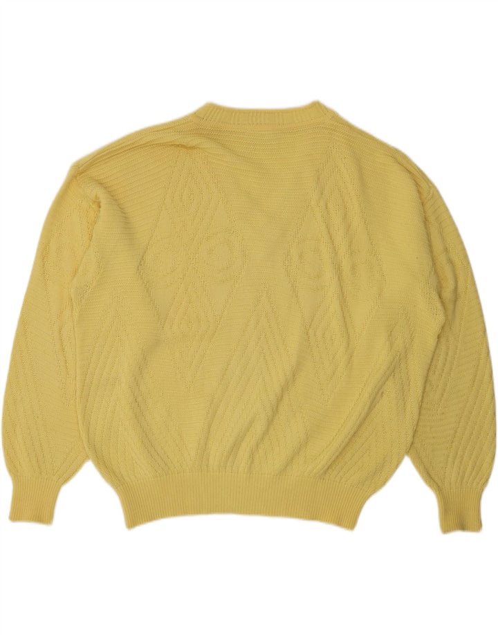 BRIAN SCOTT Maglione da uomo con scollo a V taglia 48 2XL Giallo Argyle/Diamante