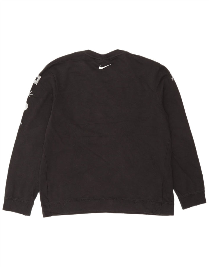 Felpa grafica Nike Therma-Fit da uomo, cotone medio nero