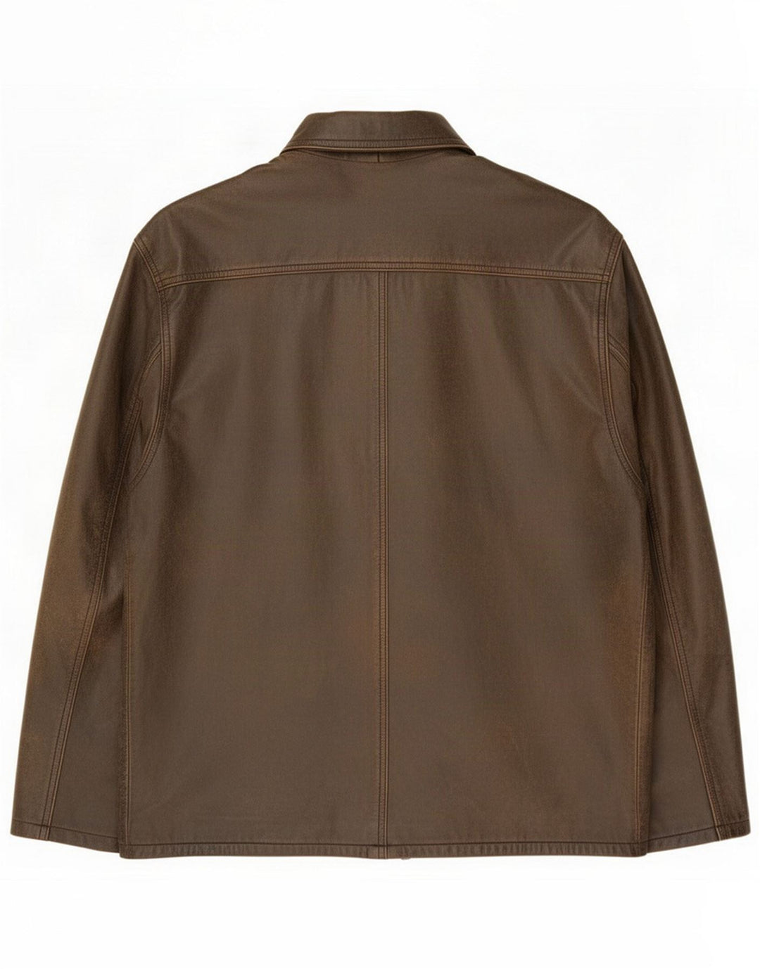NEW MAN Giacca in pelle da uomo UK 40 Large Marrone Classic