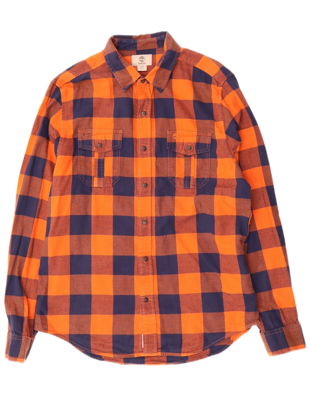 TIMBERLAND Camicia da uomo in flanella vestibilità regolare in cotone a quadri arancione medio