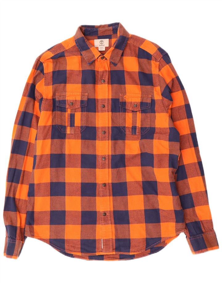 TIMBERLAND Camicia da uomo in flanella vestibilità regolare in cotone a quadri arancione medio