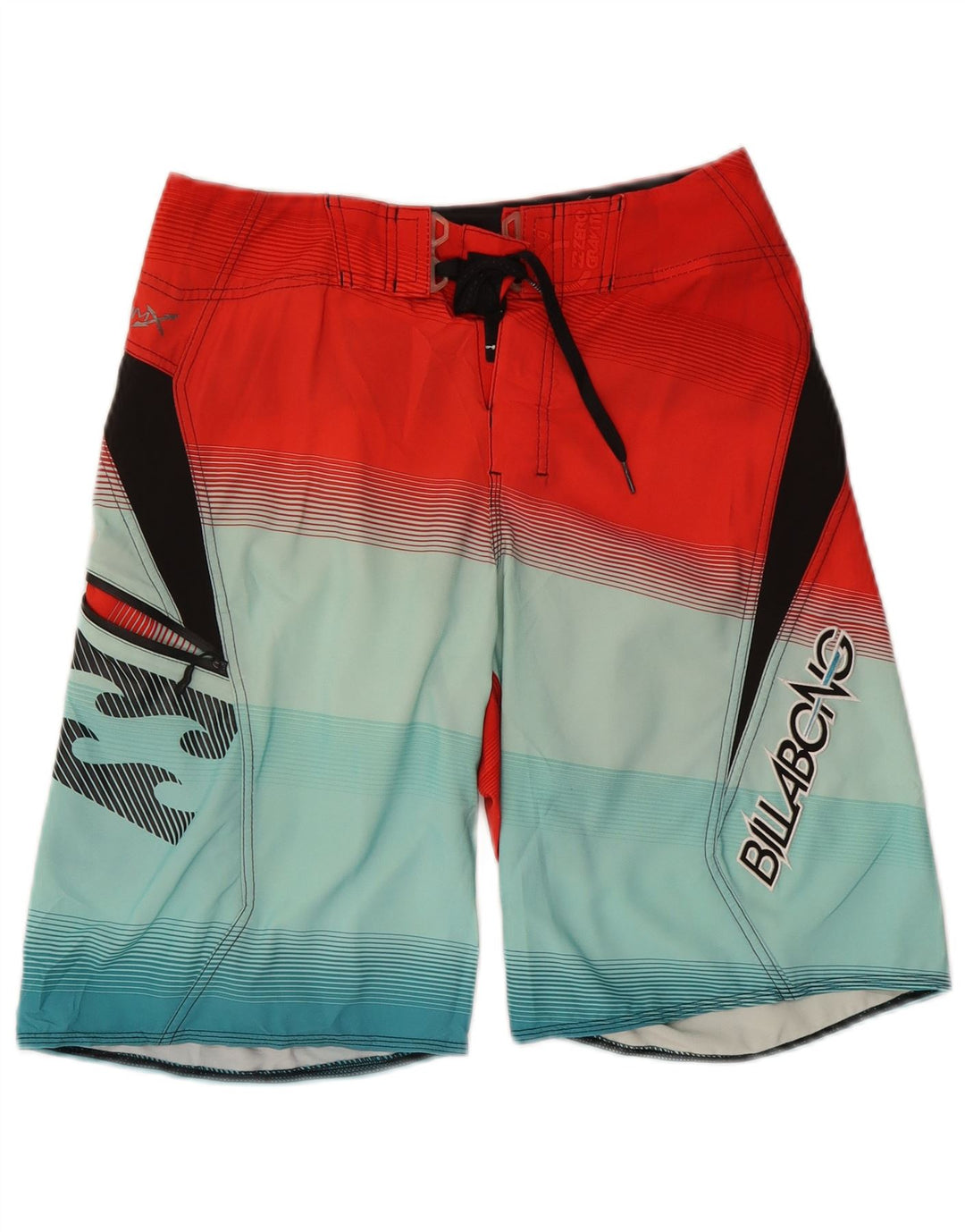 BILLABONG Pantaloncini da bagno grafici da uomo piccoli in poliestere color block rosso