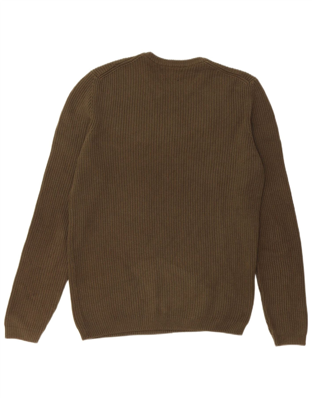 Maglione maglione girocollo da uomo Zara in cotone kaki medio