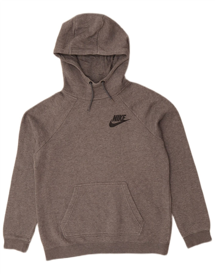 Felpa con cappuccio da uomo Nike Small in cotone chiazzato grigio