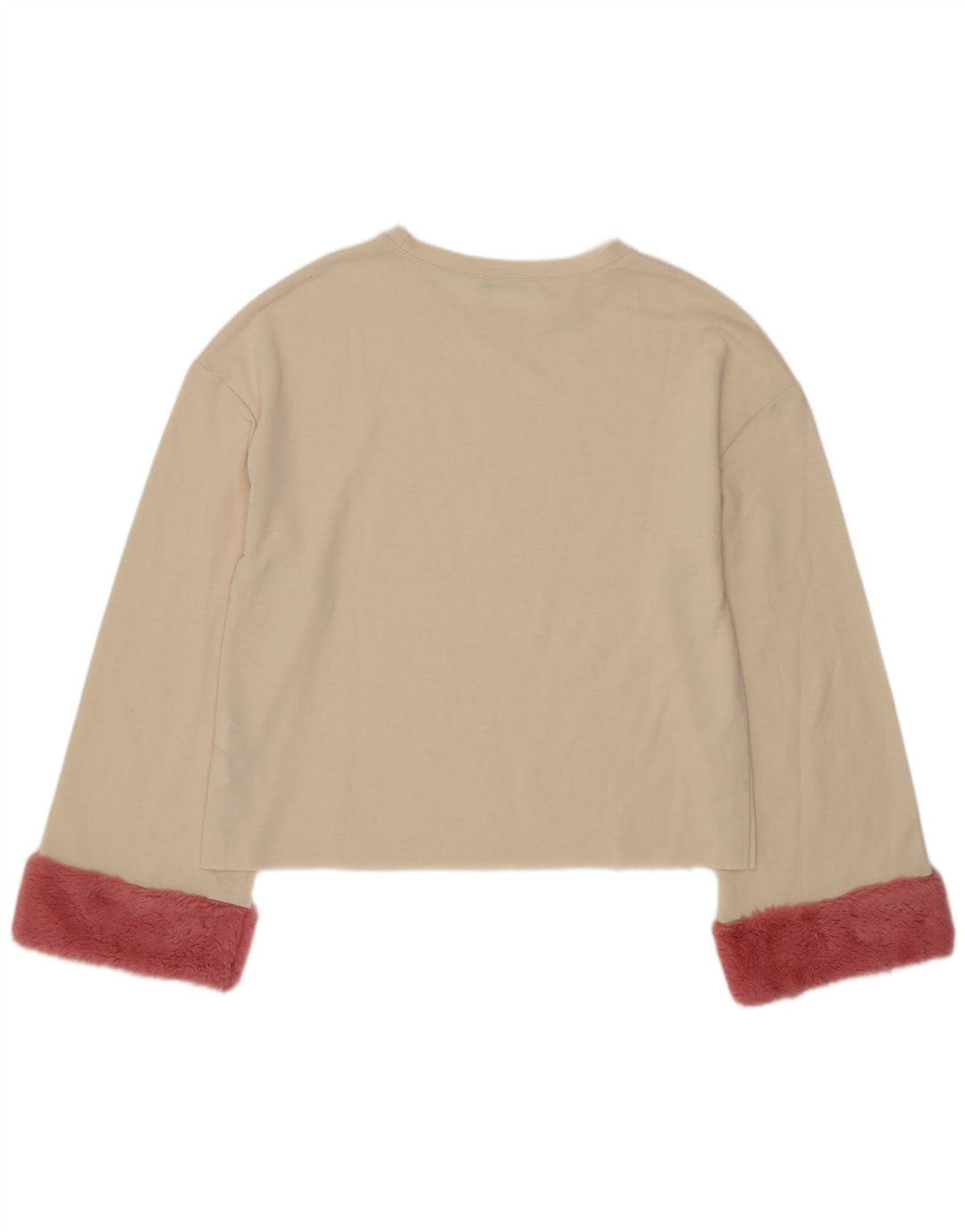Top Zara da donna oversize a maniche lunghe UK 10 Small Beige Colourblock