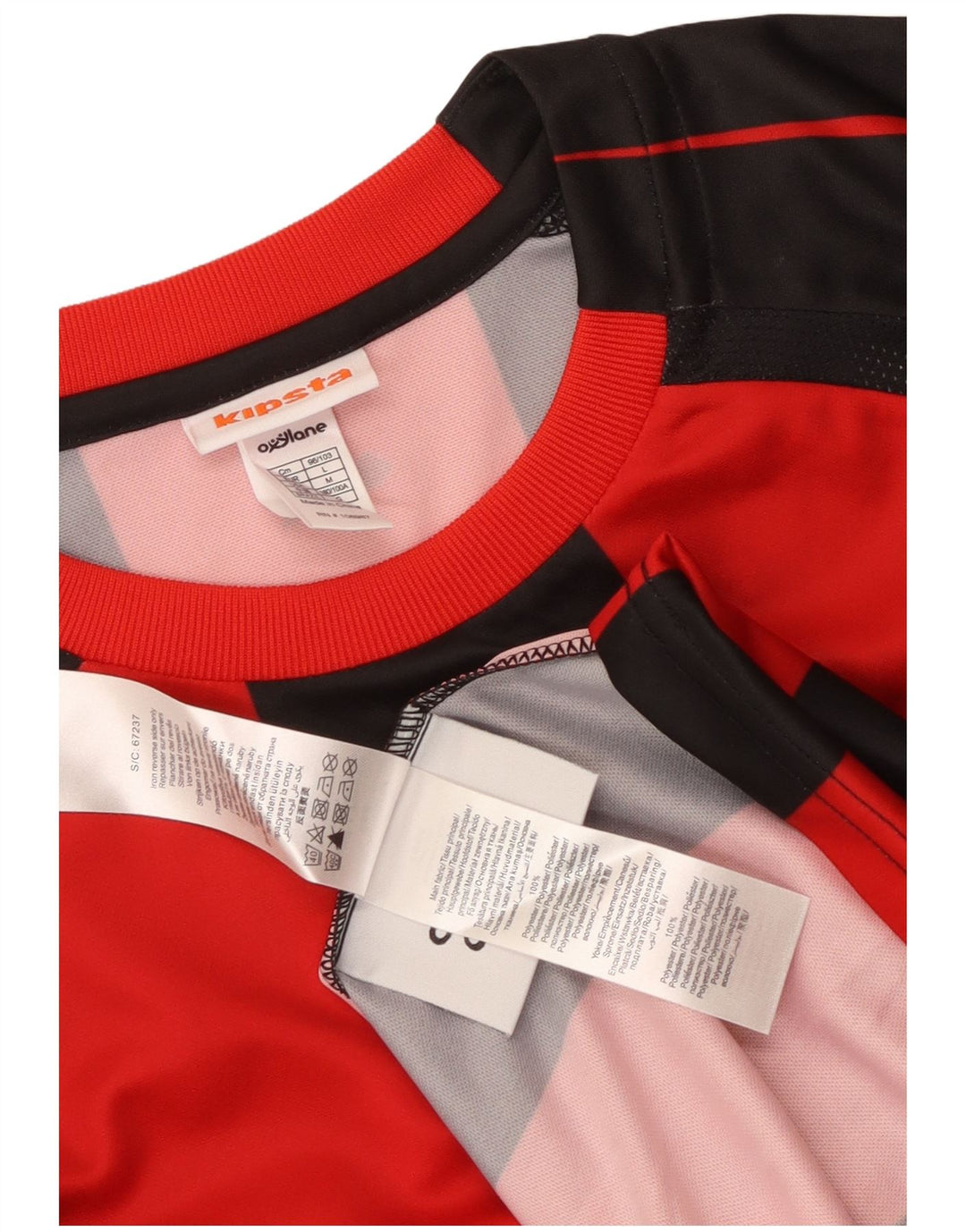 KIPSTA T-shirt grafica da uomo Top grande in poliestere a righe rosse