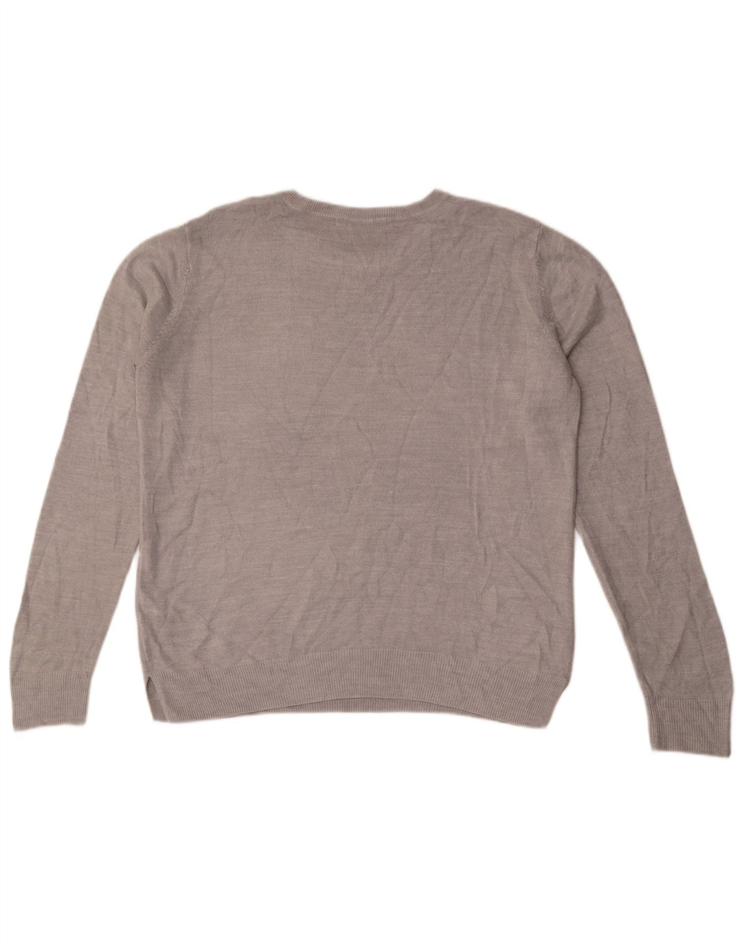 Maglione maglione girocollo da donna Marks & Spencer UK 14 grande acrilico grigio