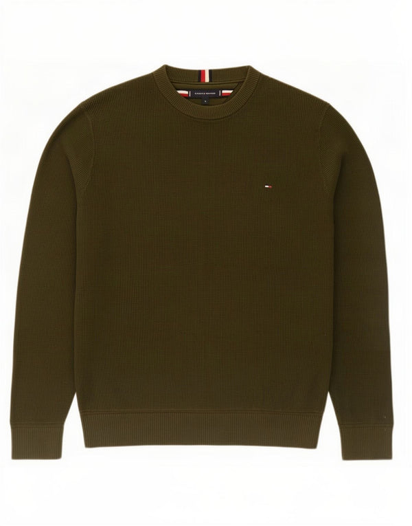 Maglione maglione girocollo da uomo Tommy Hilfiger XL cotone kaki