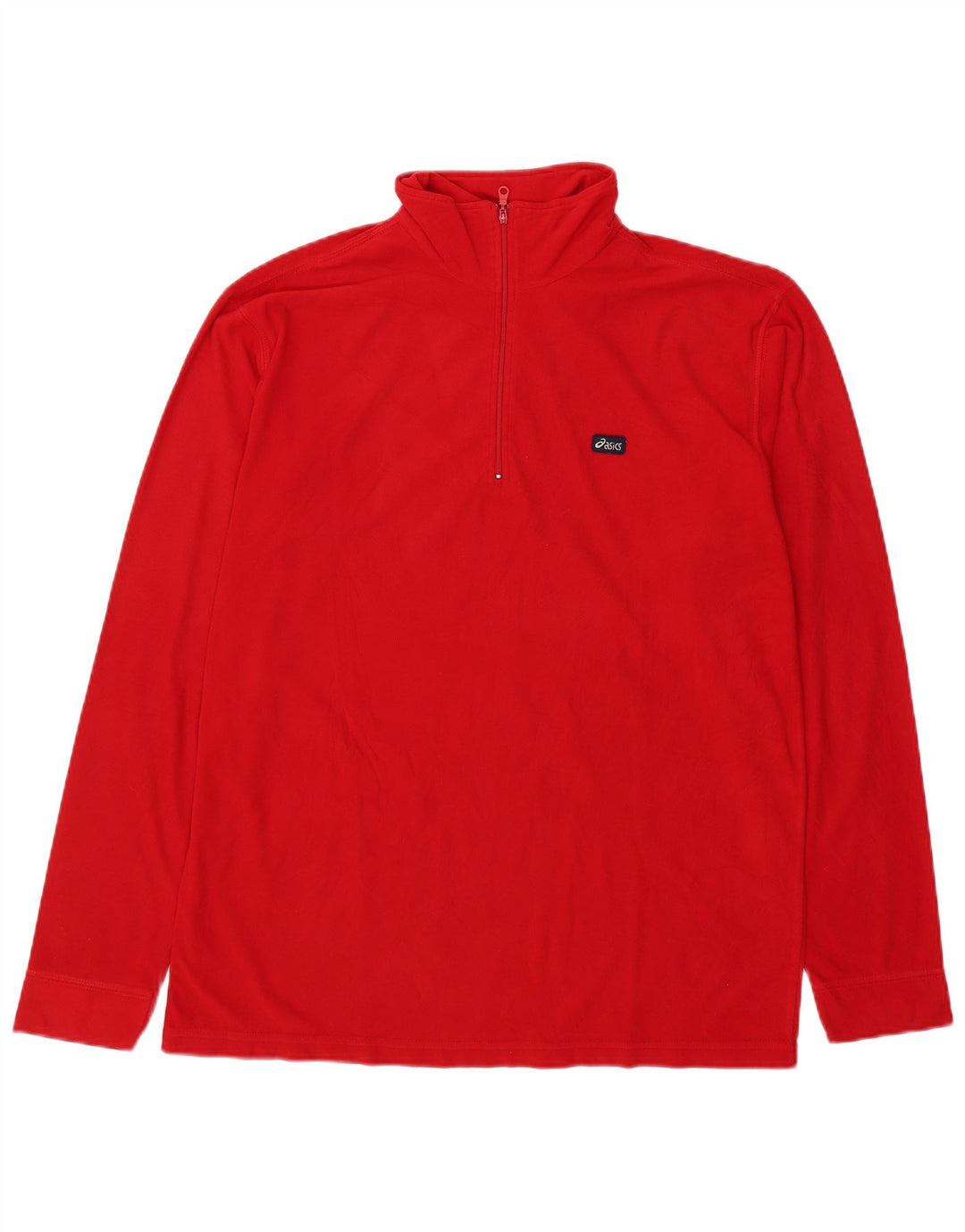 Maglione in pile da uomo Asics con zip e collo XL rosso poliestere