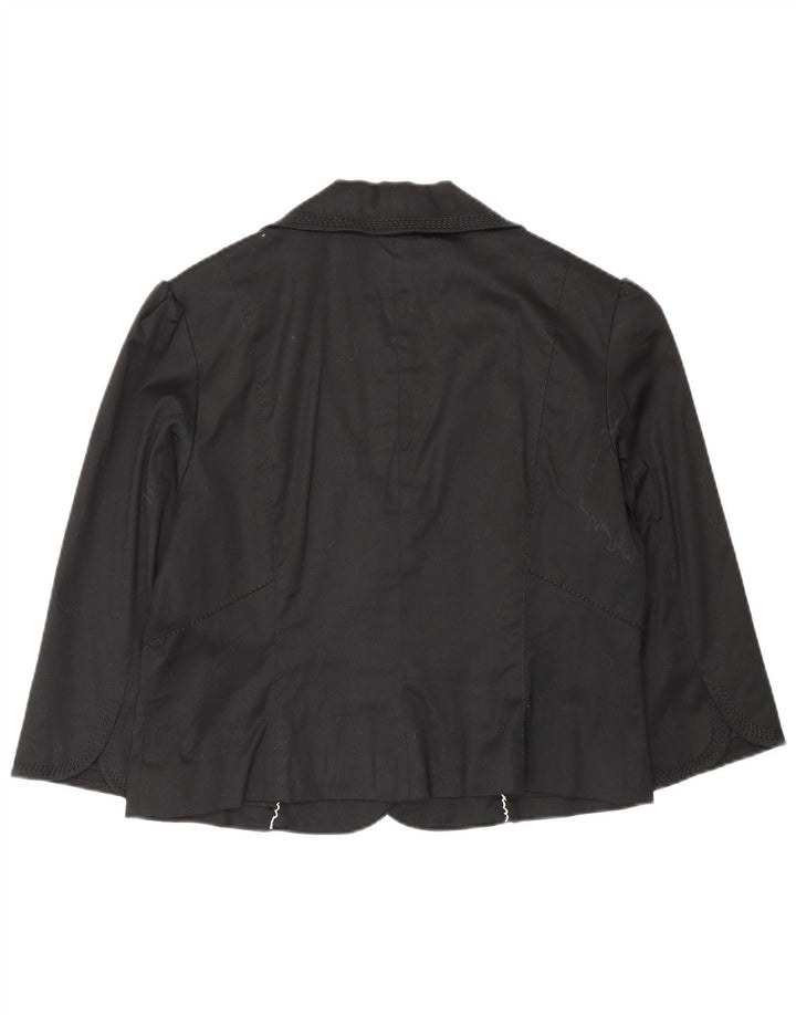 Giacca blazer aperta con maniche a 3/4 Coast da donna UK 16 grande cotone nero