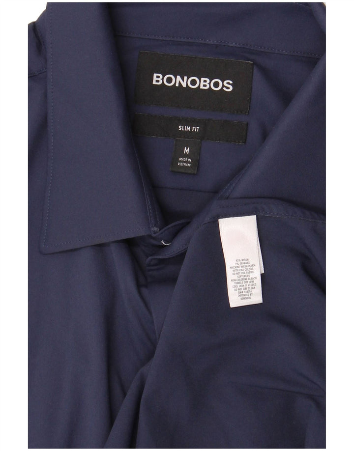 BONOBOS Camicia slim fit da uomo in nylon blu navy medio
