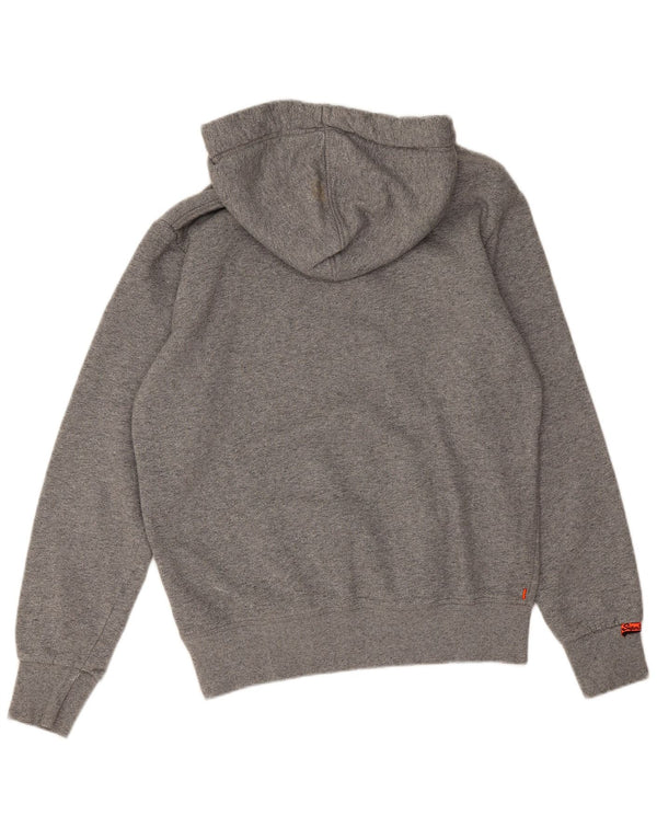 Maglione con cappuccio grafico da uomo Superdry grande in cotone grigio