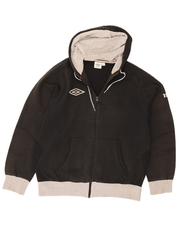 Maglione con cappuccio e zip da uomo Umbro 2XL in cotone color block nero