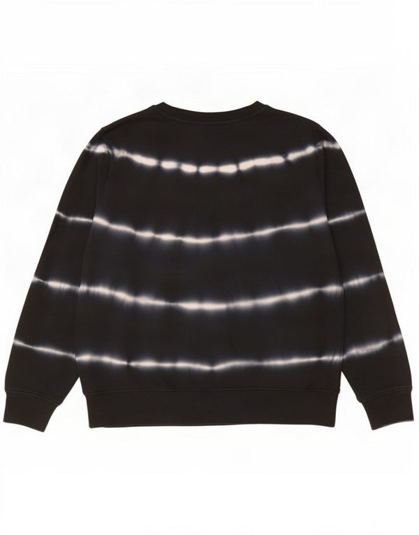 Felpa da donna Marks & Spencer Jumper UK 14 Large Black Tie Dye Cotton