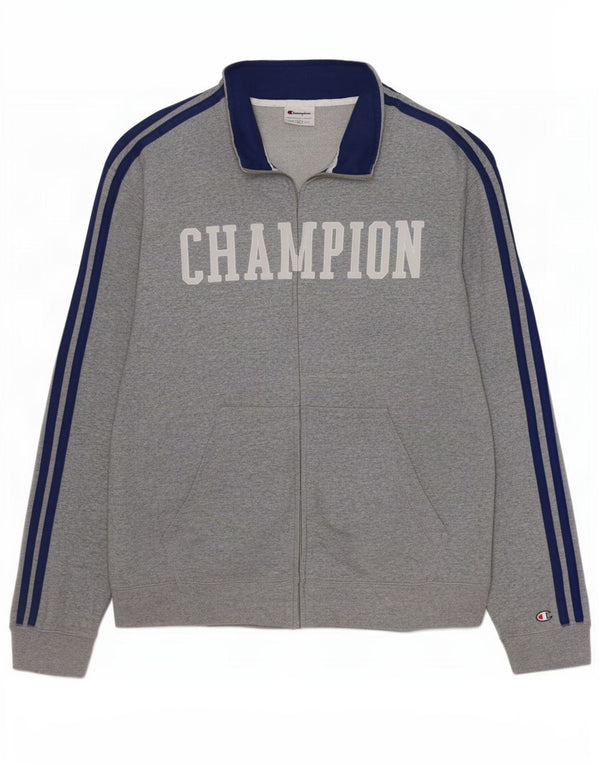 Giacca da ginnastica grafica da uomo Champion XL grigia