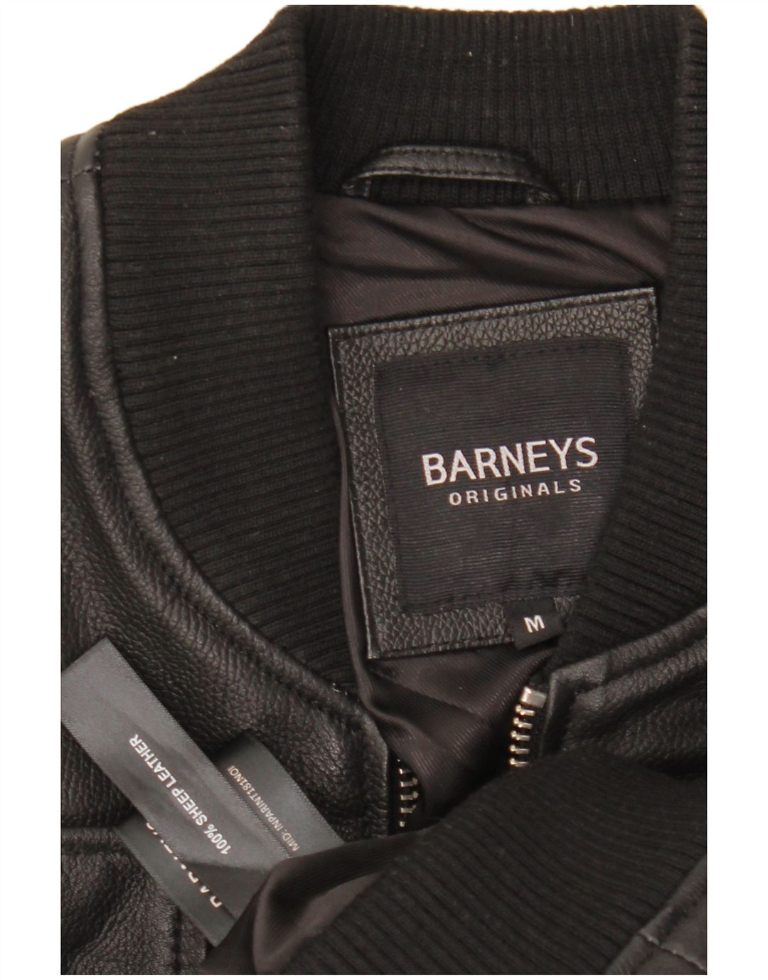 Giacca in pelle da uomo BARNEYS UK 38 Pelle nera media