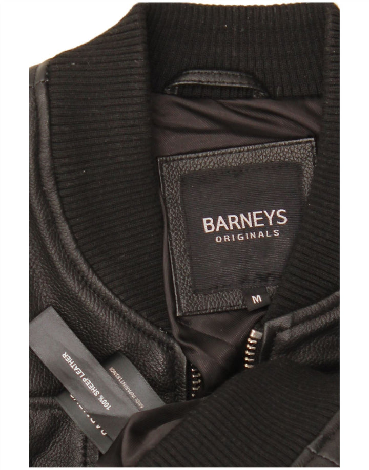 Giacca in pelle da uomo BARNEYS UK 38 Pelle nera media