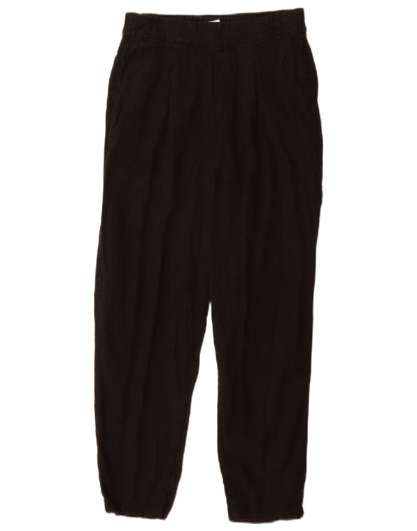 Pantaloni chino con pegged da donna Marks & Spencer UK 8 Small W26 L29 Lino nero