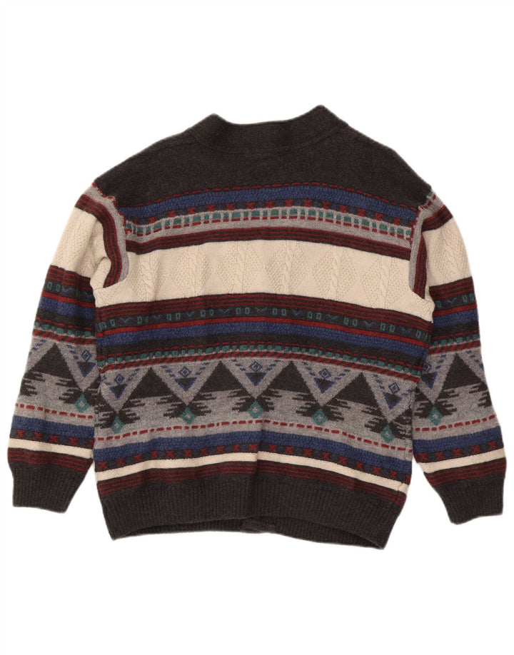 Maglione Cardigan Uomo Dolomiten IT 50 Lana geometrica multicolore medio