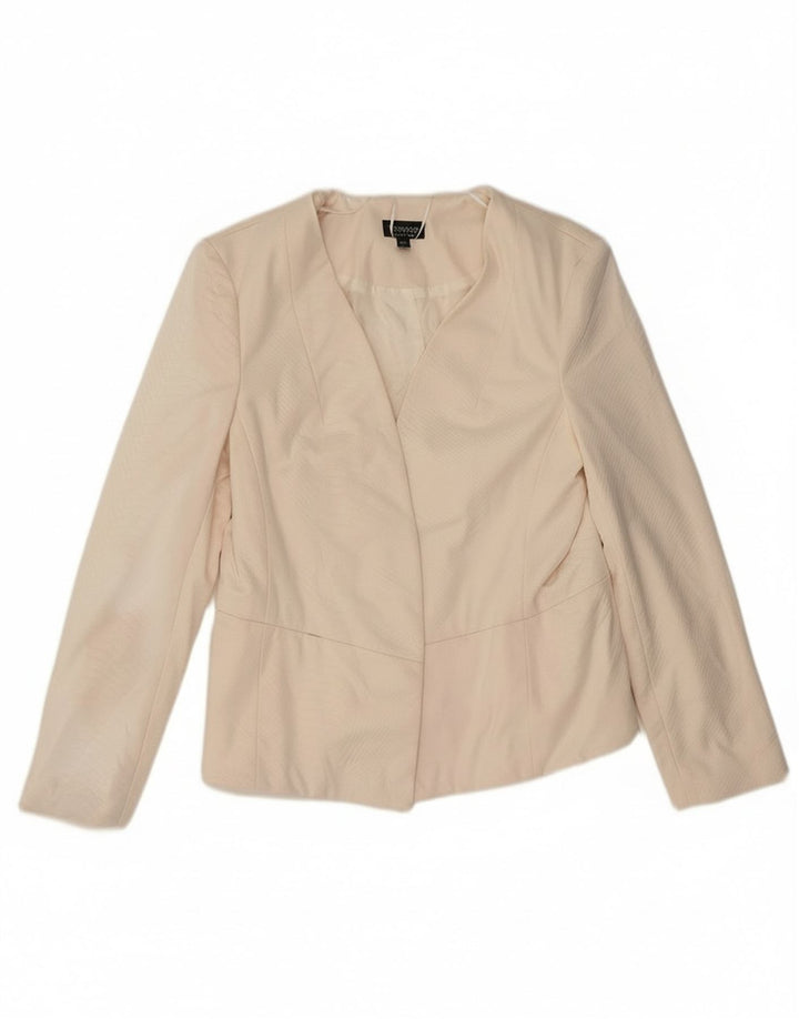 Giacca blazer aperta da donna Topshop UK 14 grande stampa animalier bianco sporco