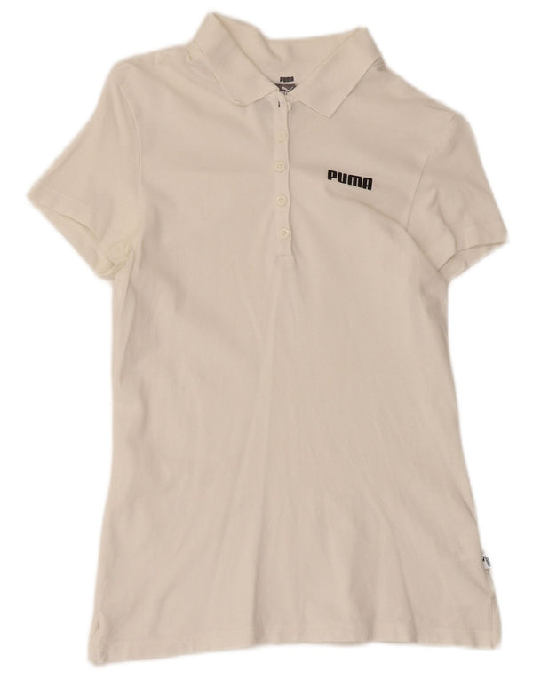 Polo da donna Puma UK 10 piccola bianca in cotone