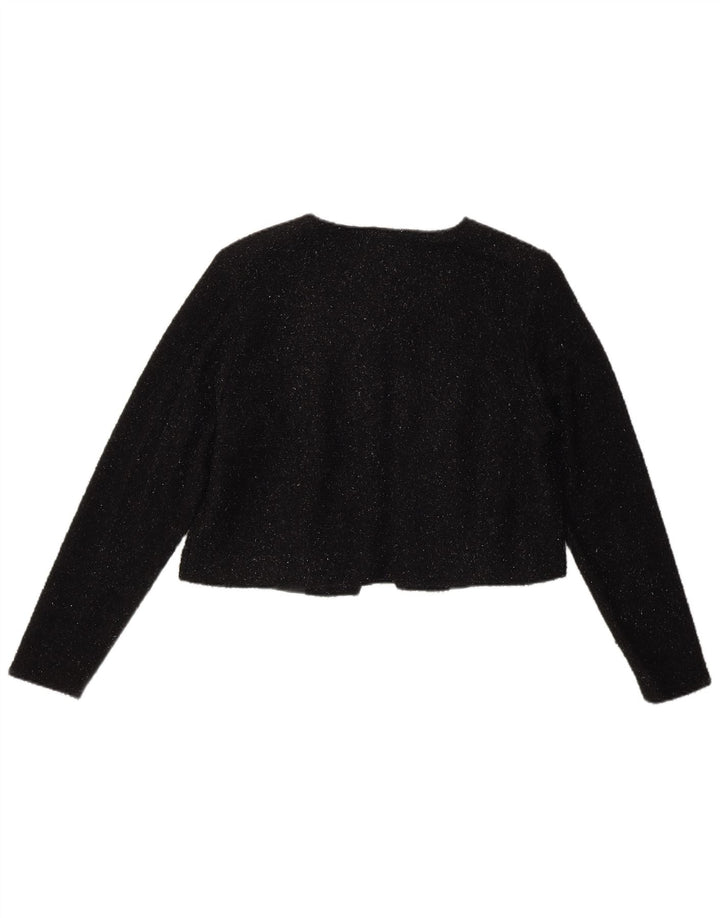 Giacca Bolero da donna VINTAGE UK 12 nylon medio nero screziato