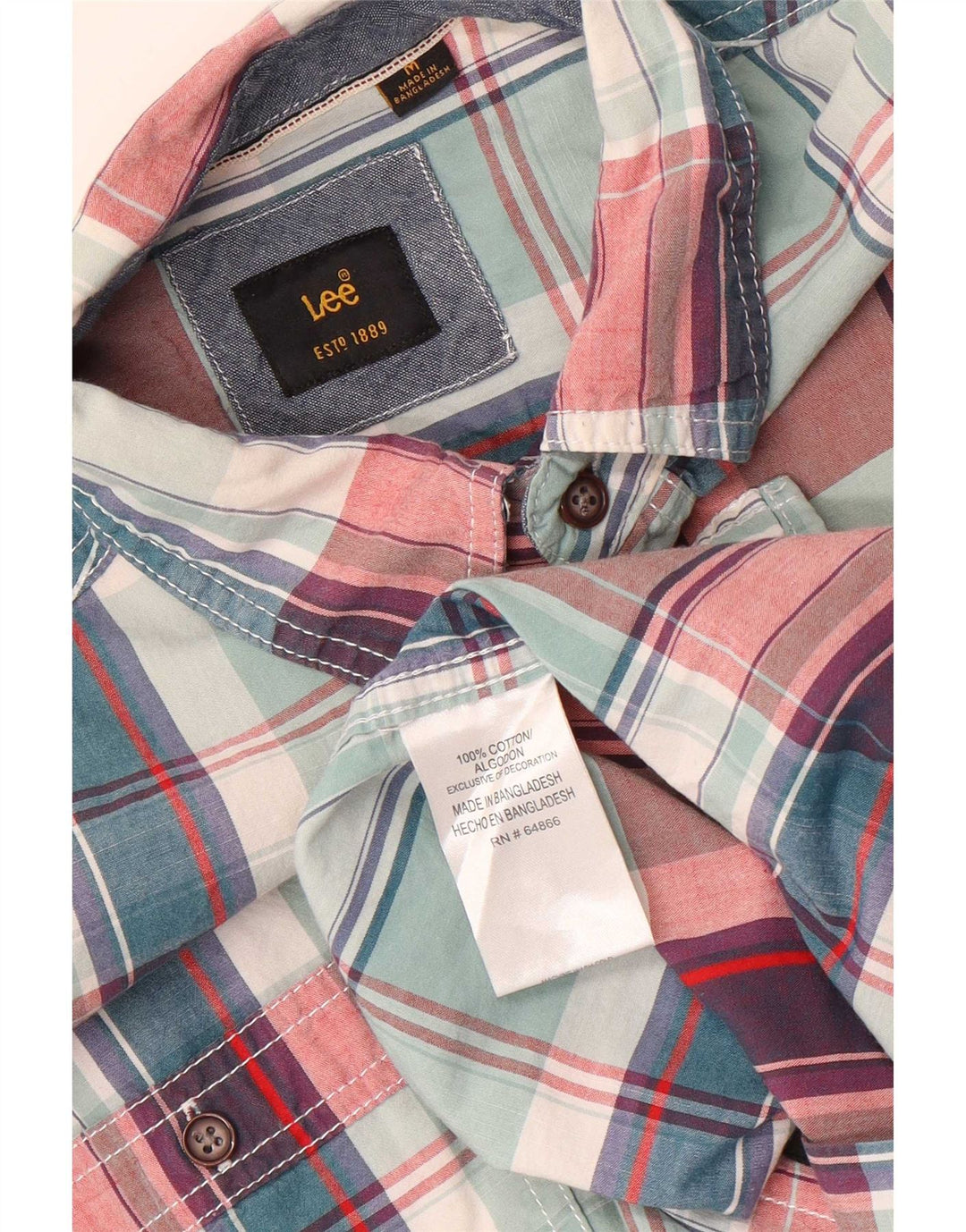 Camicia da uomo Lee in cotone a quadri verde medio