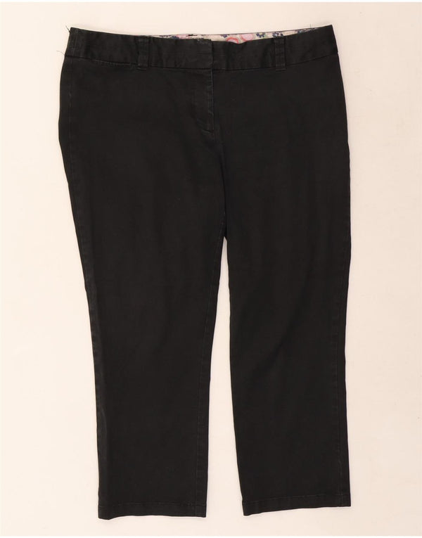 Pantaloni Capri dritti da donna Boden UK 16 Large W34 L23 Cotone nero